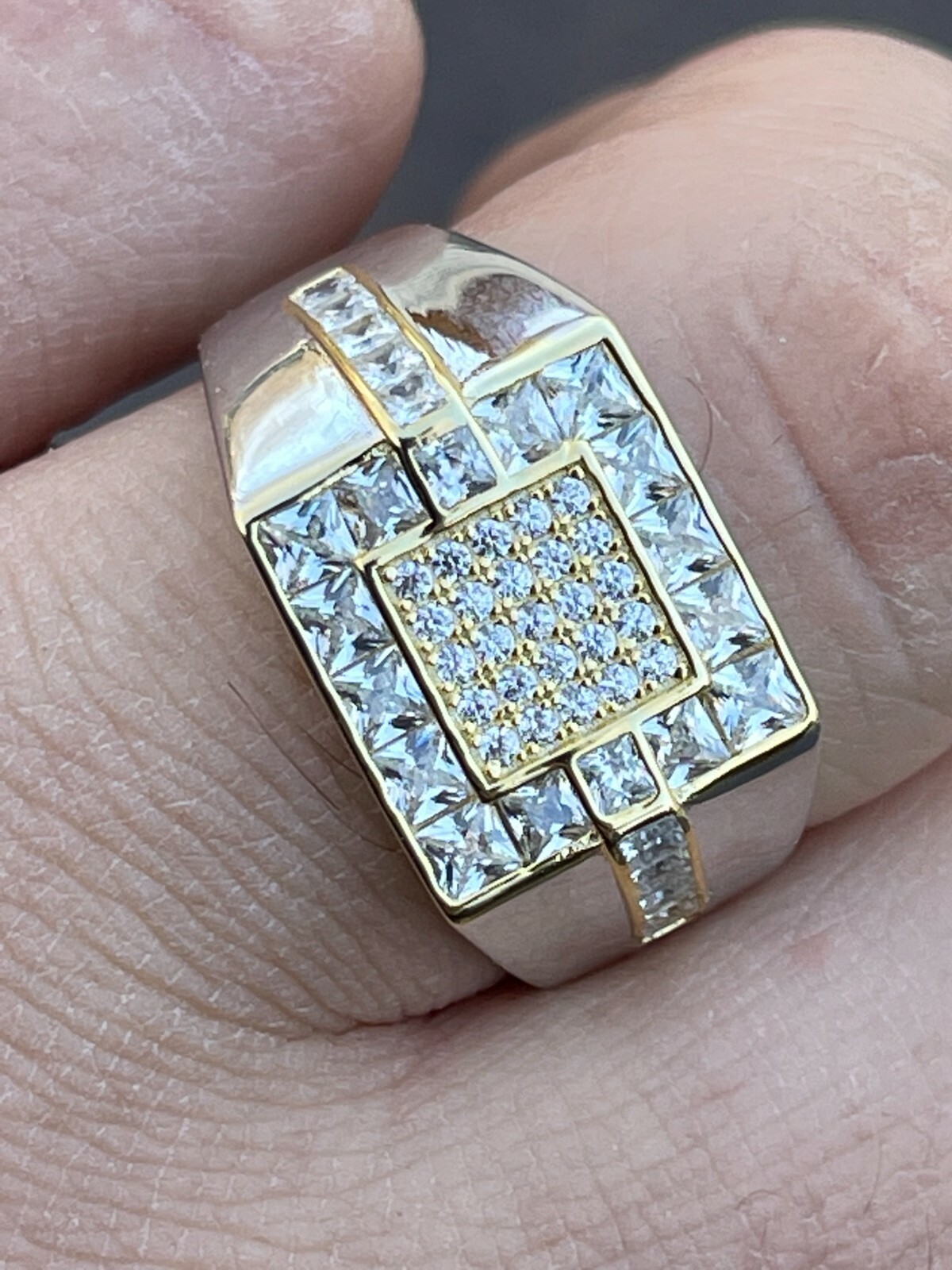 Mens Real 925 Sterling Silver Size 6 7 8 9 10 11 12 Iced