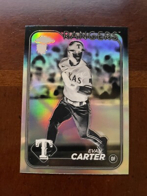 Evan Carter 2024 Topps Chrome Negative 136 Texas Rangers Rookie RC