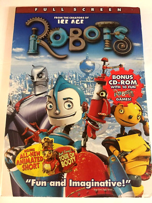 Robots DVD Full Screen + Bonus CD Rom Disc  Ships Free Same Day With Tracking