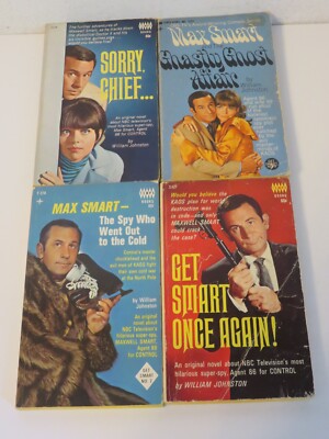 MAX GET SMART ONCE AGAIN! WILLIAM JOHNSTON 4 BOOK LOT SPY WHO WENT OUT GHOST