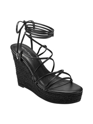 Женские эспадрильи MARC FISHER черного цвета на платформе 1 Kyle с круглым носком и танкеткой на танкетке 9,5