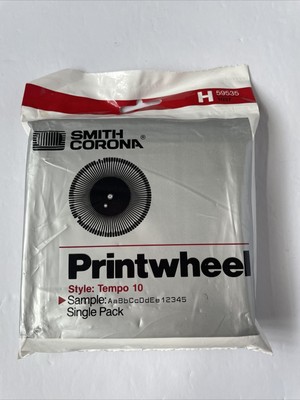 NEW SEALED  Smith Corona Printwheel  Tempo 10 - H 59535 - 1037  Single Pack