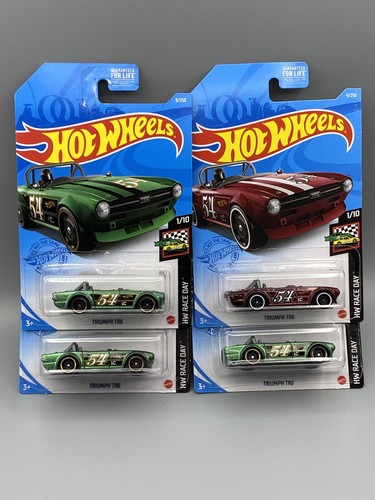Lot Of 4 Vehicles Hot Wheels TRIUMPH TR6 #09 BOTH Colors! HW