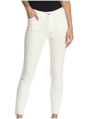 

Белые женские джинсы скинни с необработанным краем FREE PEOPLE, Белый, OB832890