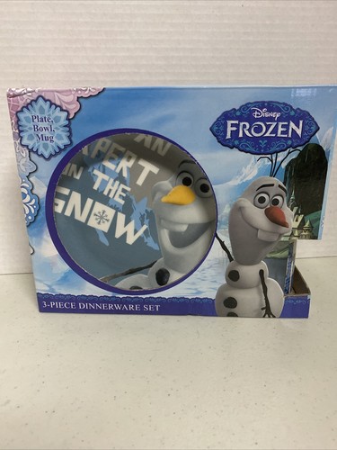 Disney Frozen Snow Expert Dinnerware Set, Olaf, 3-Piece - New - Free Shipping