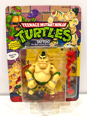 TMNT Ninja Turtles 1991 Tattoo UNPUNCHED Playmates Action Figure MOC HTF