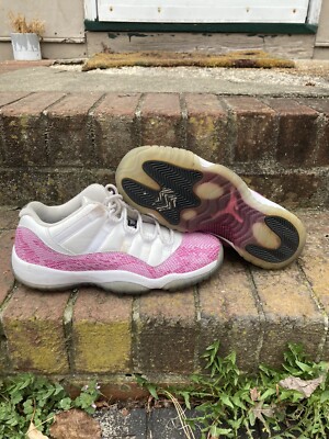 2013 Nike Air Jordan 11 XI Retro Low GS Pink Snake Skin Size 7Y 580521 108 Clean eBay