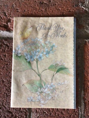 Vintage Thank You So Much Card Full Size W/Envelope Hallmark Nice Message