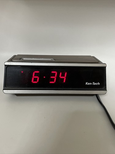 Ken-Tech Model NO. T-2096C Vintage Digital Alarm Clock Faux Wood