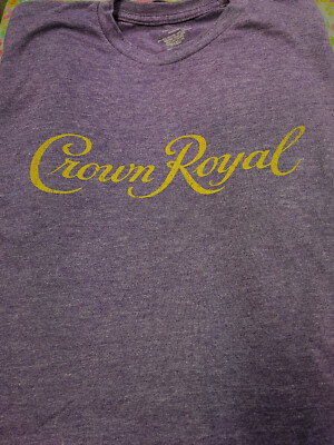 Unisex T-shirt Crown Royal Gold Traditional cursive purple various sizes