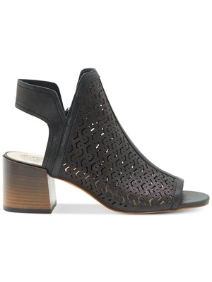 VINCE CAMUTO Женские черные туфли с открытым носком на блочном каблуке Sternat Leather Shootie 5 M