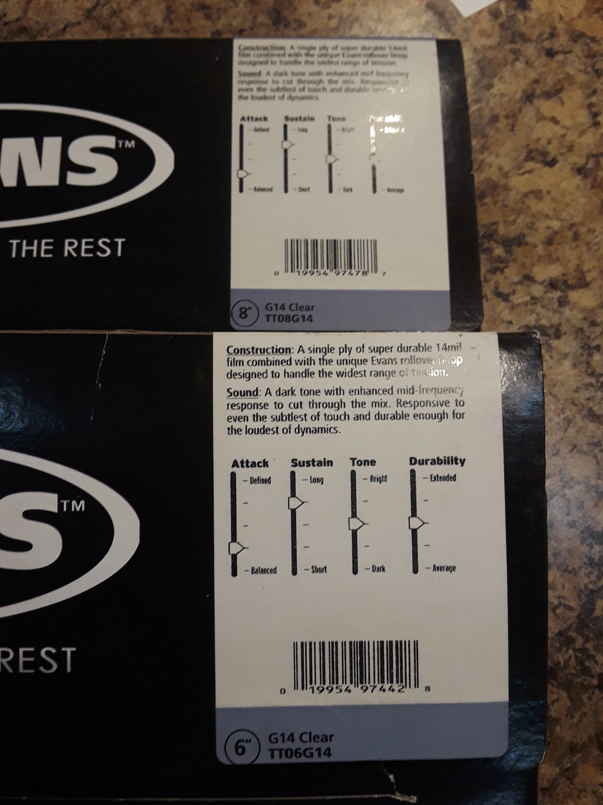 NEW Evans Drumheads LOT G14 UV1 Genera Dry Power Center Reverse Dot Snares