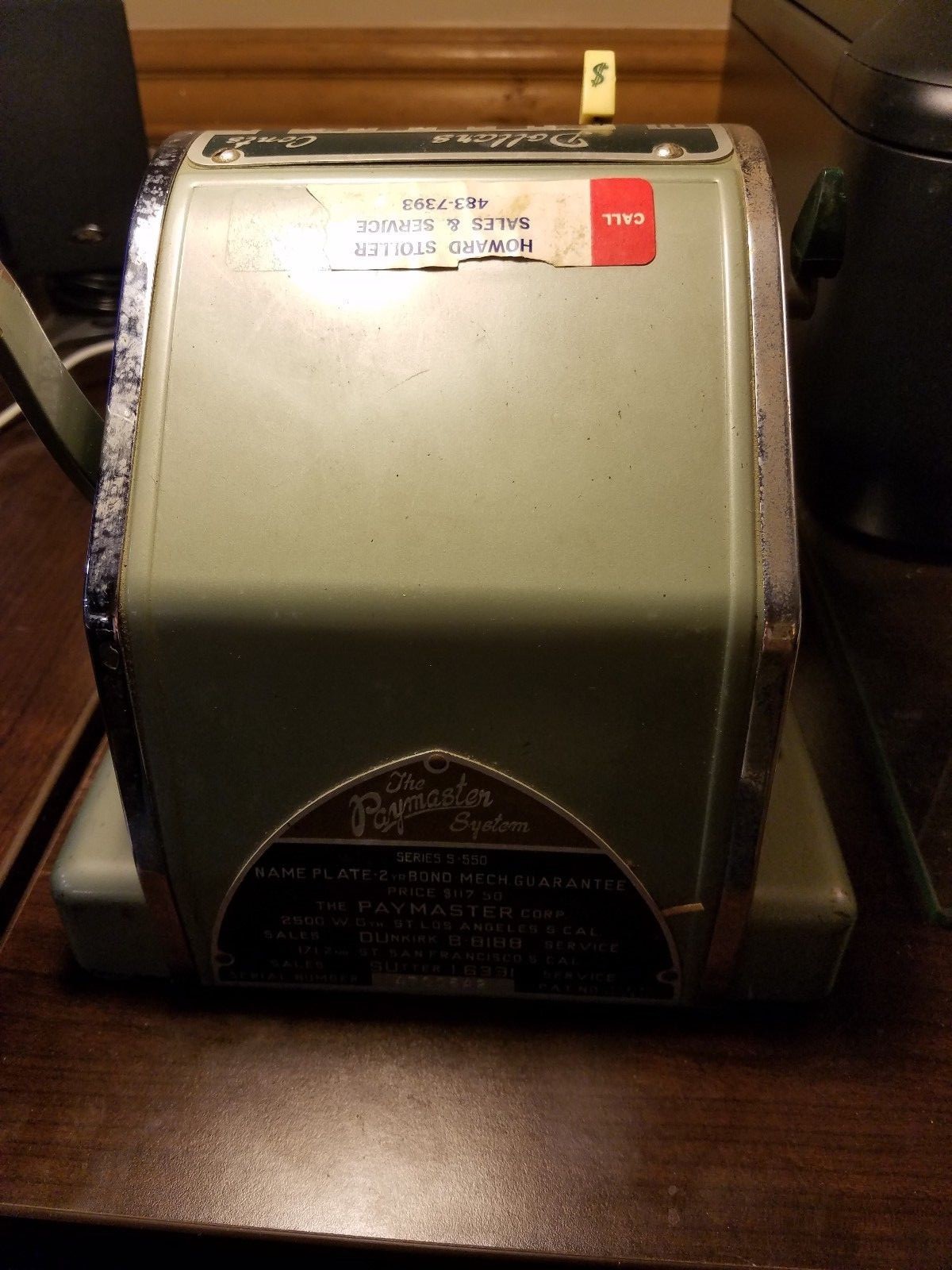 Vintage Antique The Paymaster Series S-550 Check writer