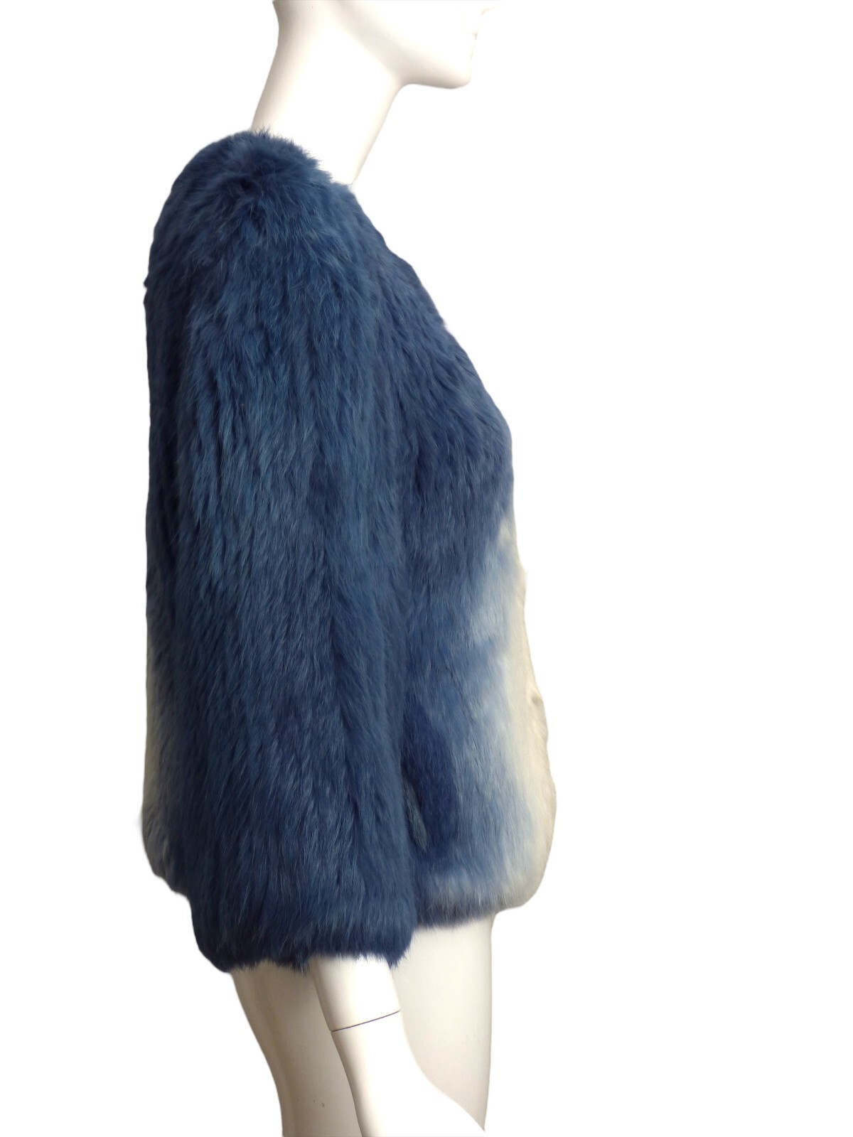 Pre-owned Lou Andrea - Multi Color Rabbit Fur Jacket, Size 6 In Multicolor