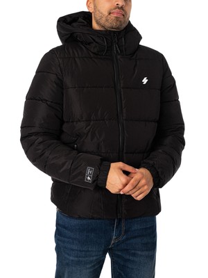 

Мужская спортивная пуховая куртка с капюшоном Superdry, черная, Черный, M5011827A-02A