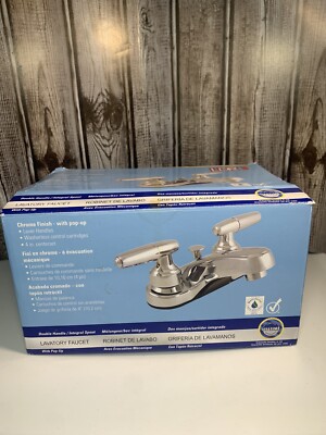 LDR Bathroom Faucet Double Handle/integral spout Chrome Finish