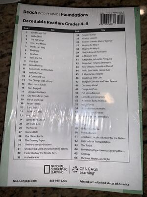 Reach Into Phonics Foundations 66 Decodable Readers Grades 4-6 Cengage Nat Geo