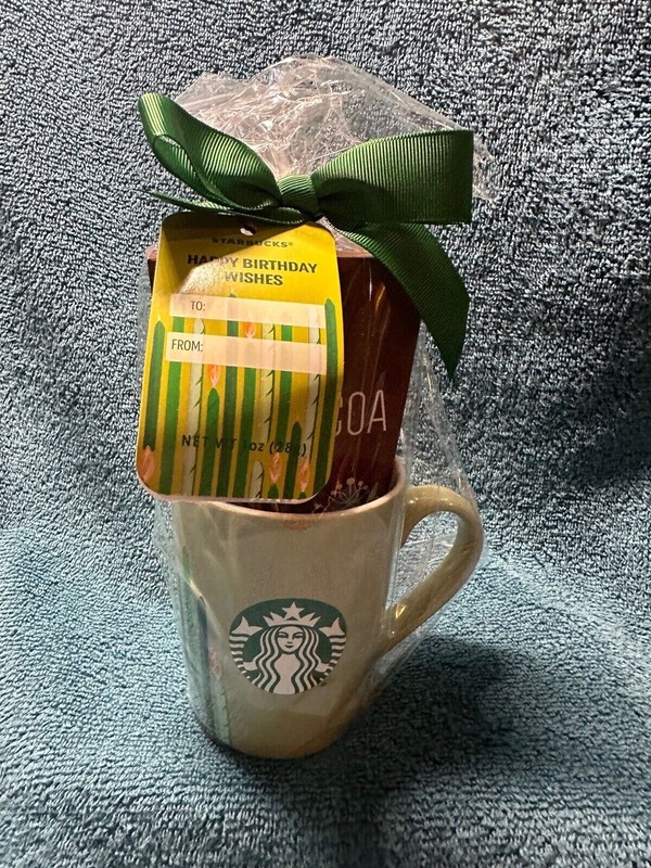Starbucks Coffee Mug Hot Cocoa Mix Green/Candles Cup Gift Se