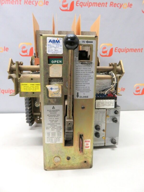Allis Chalmers Siemens LA 600A 600 Amp Switch Gear Control Air Circuit Breaker