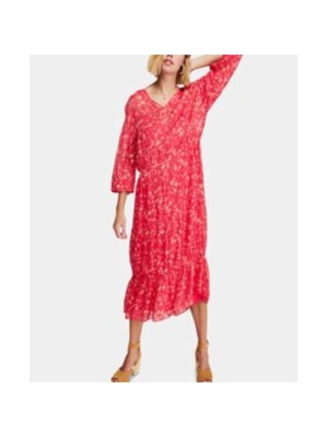 

Женское красное платье с заниженной талией и рукавами 3/4 FREE PEOPLE для юниоров, Красный