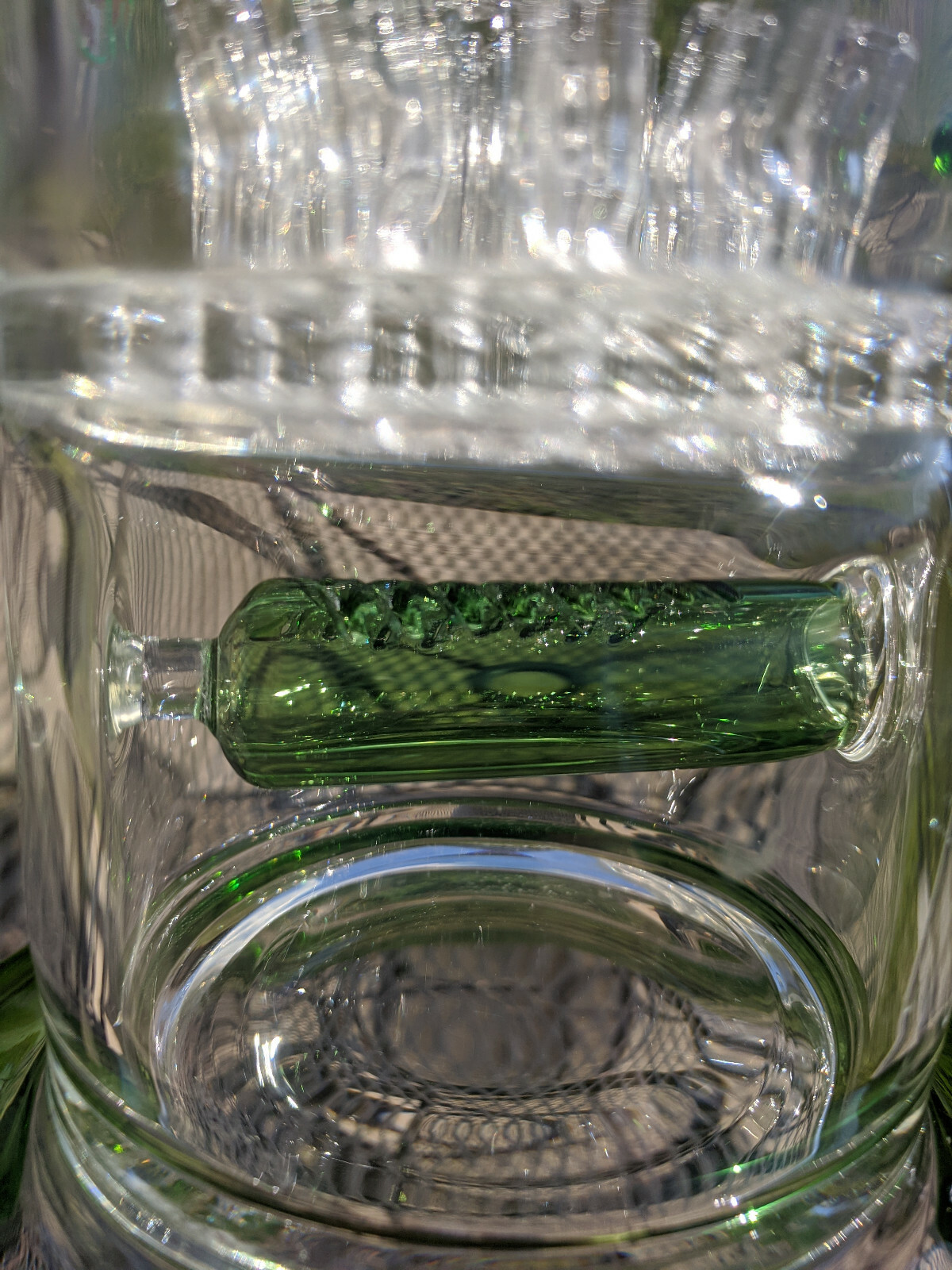 18.5" Glass Water Pipe Bong Phoenix Freezable Coil Sprinkler & Grid Percs Green