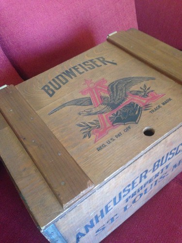 Vintage Authentic Budweiser Busch Centennial 1876-1976 Wood Beer Case. Nice!!!!!