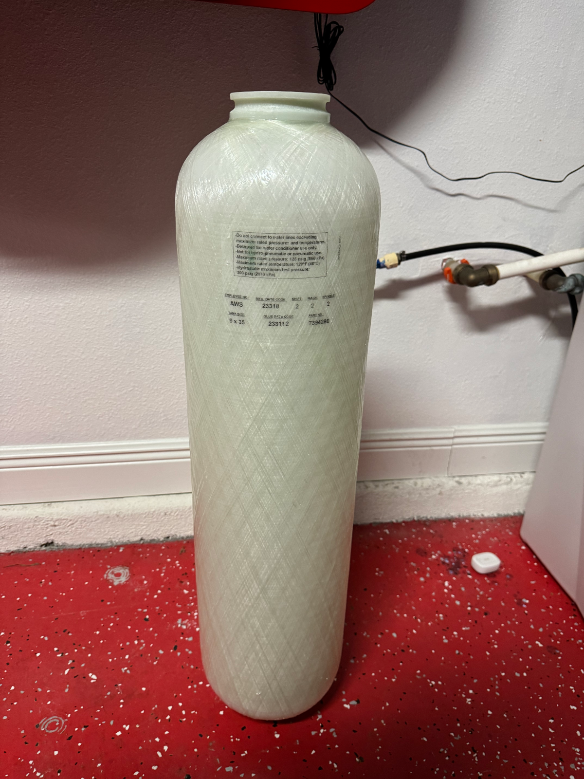 Tank Resin 9" X 35" Ws32x10030 Part #7394280 (empty)
