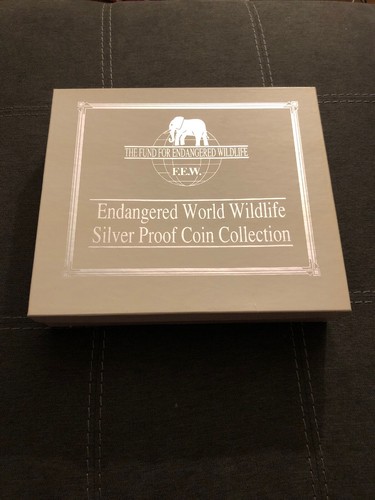 1990 COOK ISLANDS $50 Silver Proof 24 Set Endangered World Wildlife