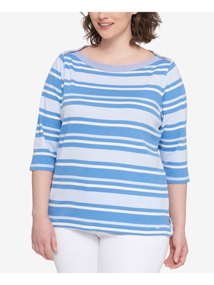 

INC Женский голубой свитер с длинным рукавом и круглым вырезом, Light blue