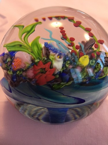 Mayauel Ward Glass Paperweight Ocean Just Amazing