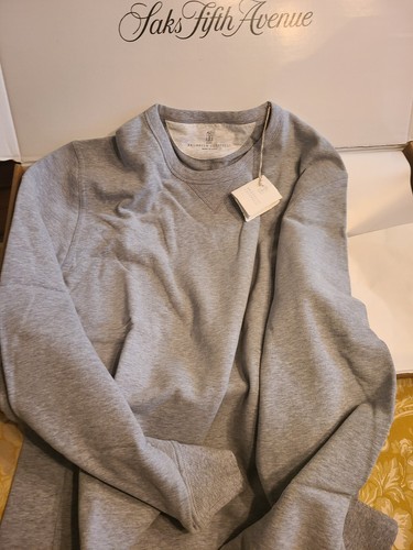 Pre-owned Brunello Cucinelli $1000  Men Gray Sweatshirt Eu 62/us 2xl Authentic