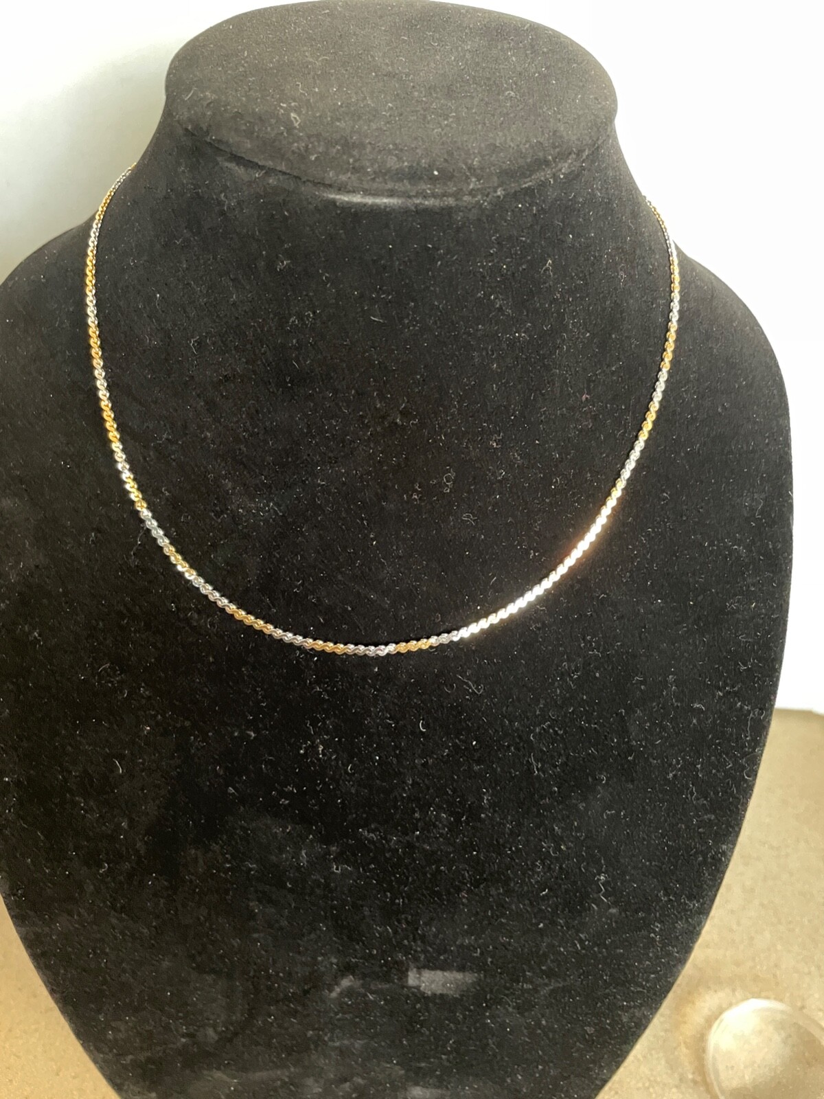 Kuping Gold Tone Silver Tone chain necklace Signed 17