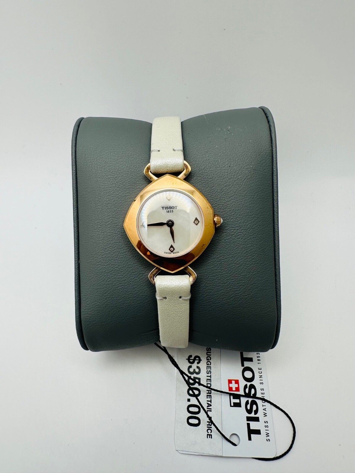 Pre-owned Tissot Femini-t White Mother Of Pearl Rose Gold Petite Watch T1131093611600