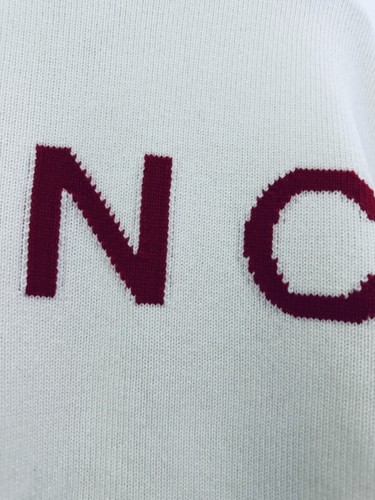 Pre-owned Givenchy $1585  Cold Shoulder Intarsia Wool Cashmere Blend Sweater White Red M