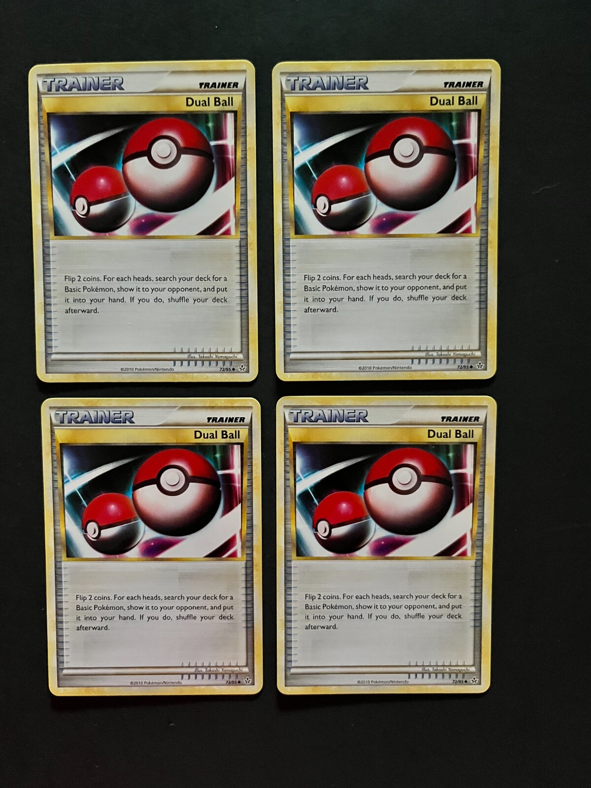 在庫処分 半額 UNLEASHED HS 72/95 BALL DUAL 4x Pokemon Trainer -Uncommon カードダスその他