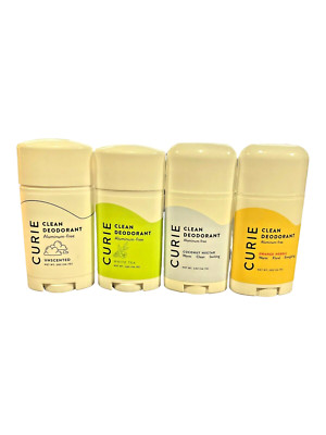Curie Natural Deodorant Stick Men & Women Aluminum-Free 2 oz (Choose Scent)