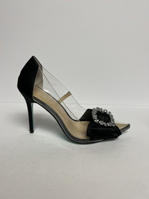 Женские черные прозрачные туфли-лодочки на шпильках BETSEY JOHNSON Gem Moxie Toe Stiletto 9 M