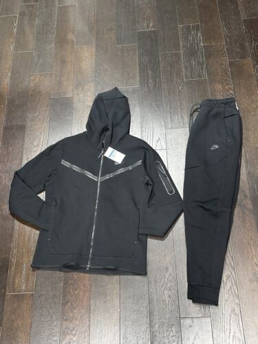 Pre-owned Nike Sportswear Tech Fleece Full-zip Hoodie And Paint Full Set In Black
