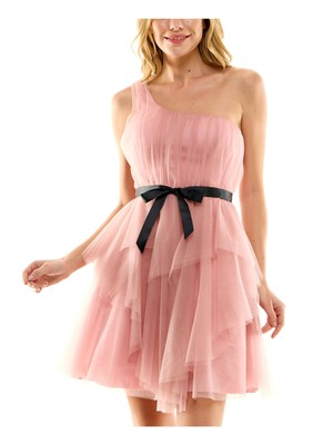 CITY STUDIO Womens Pink Lined Tie-sash Skirt Sleeveless Dress Juniors 13\14