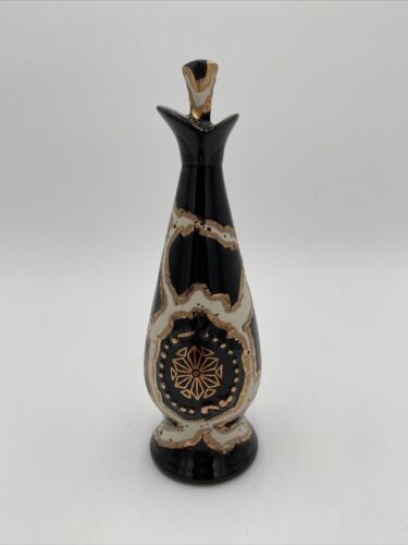Vintage Jim Beam 1980's Black White Gold Art Deco Ceramic Vintage Jim Beam 1980's Black White Gold Art Deco Ceramic