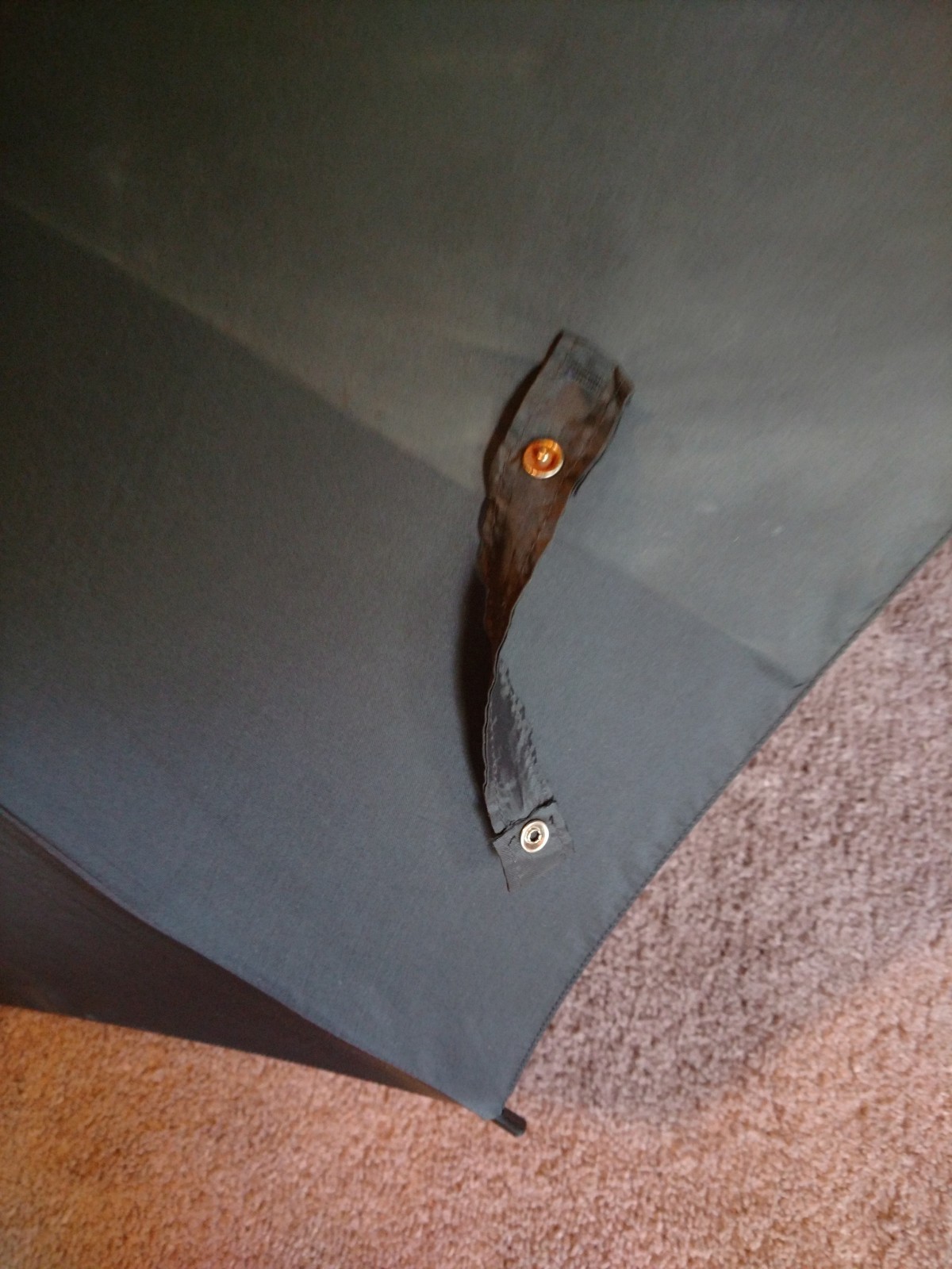 Vintage Black Umbrella Wood Handle & shaft Crest of Lion E T  40