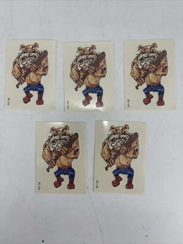 LOT OF 5 "Bad Dog with Bat" Temporary Tattoos