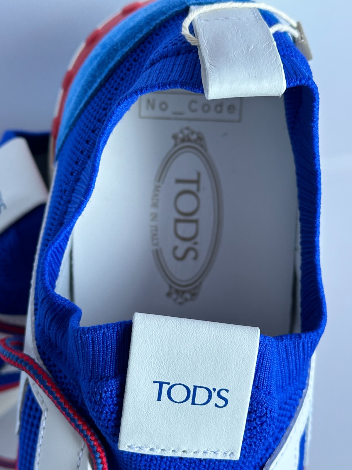 Pre-owned Tod's $875.00  No_code Men's Knit Tech Fabric & Leather Sneakers Size 10us/43eu In Multicolor