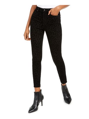 

REWASH Женские черные эластичные узкие брюки с карманами на молнии и высокой талией, талия 1\25, Черный, J18804AE41767