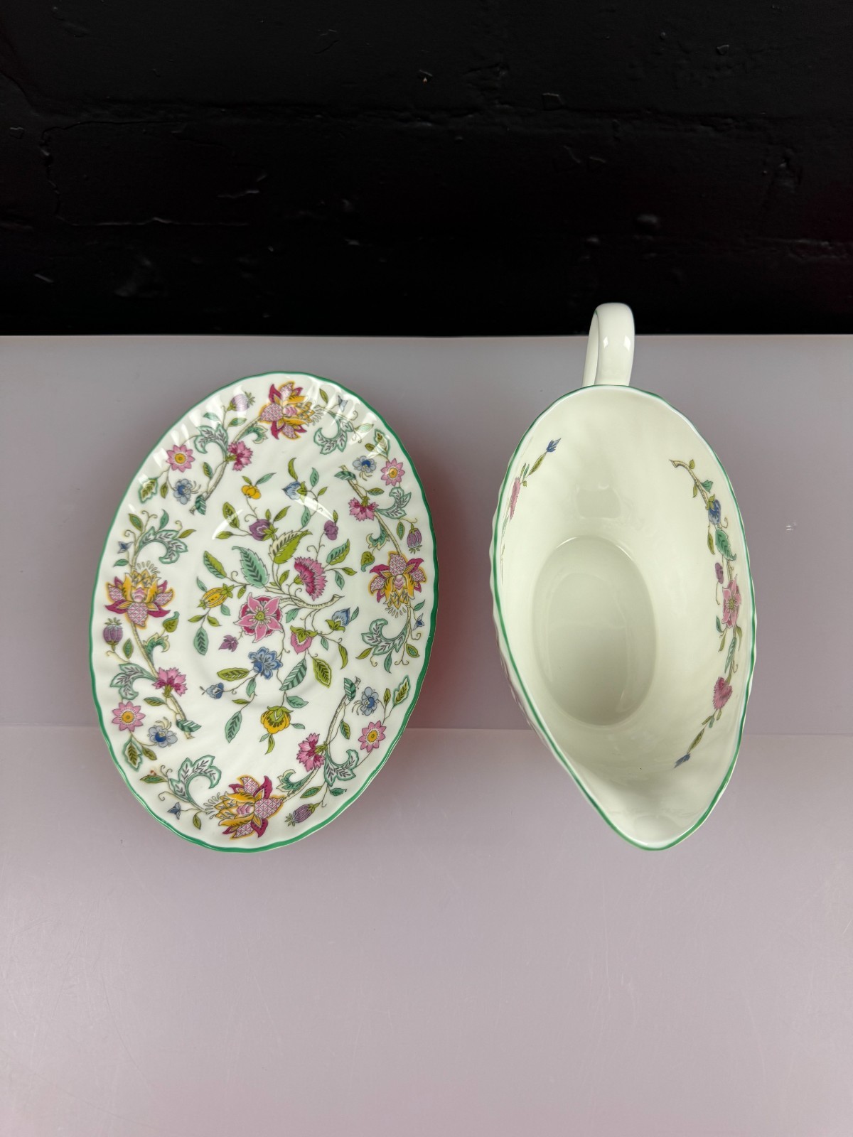 Minton Haddon Hall Gravy Boat / Sauce Jug and Stand Drip Plate 3 Sets Available