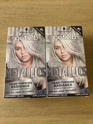 2x Got2b Metallics Permanent Hair Color M71 Metallic Silver New