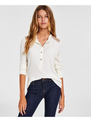 

TOMMY HILFIGER Женский топ цвета слоновой кости с длинными рукавами L\G, Цвет слоновой кости