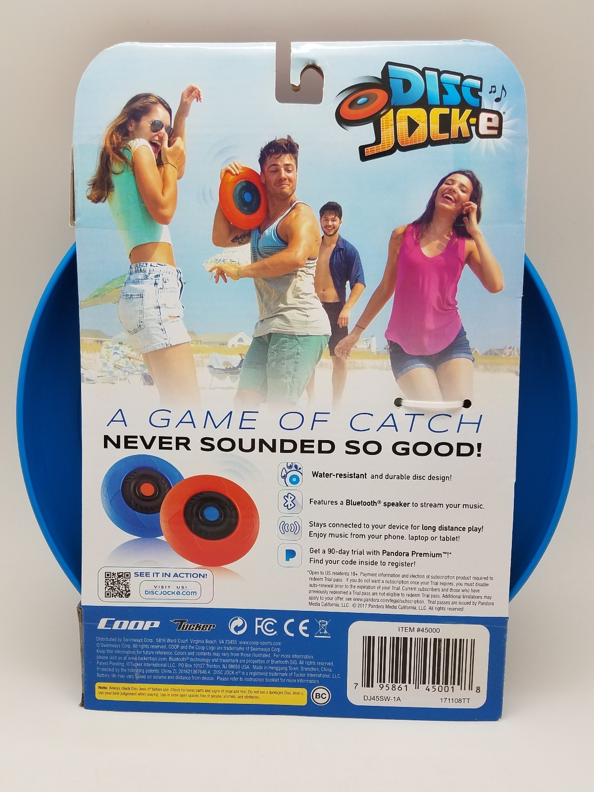 Tucker International Disc Jock-E Flying Disc Frisbee Bluetooth Speaker Blue