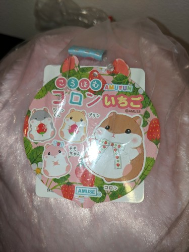 Amuse Coroham Coron Strawberry Ichigo Momo-chan Hamster Plush PINK 11