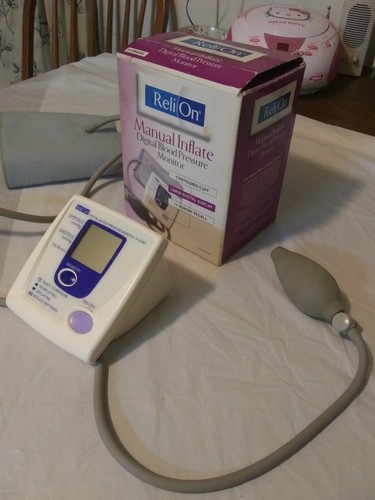 Reli On Relion Manual Inflate Digital Blood Pressure Monitor 14 Memory Recall